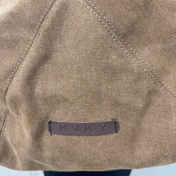 KVKY Women Canvas Tote Handbag Vintage Shoulder Crossbody Bag Tan - Picture 5 of 7